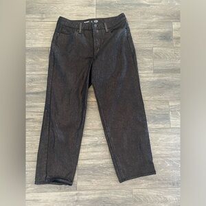 Old Navy High Rise OG Loose Secret Smooth Pockets Black Shiny 8 Petit